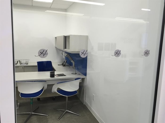 SIGN BANK VINYL GLASS LOGO DOTS FOR CONFERENCE ROOMS AND OFFICE DOORS INSTALLED VILLAGE OF MINEOLA, GARDEN CITY, TOWN OF NORTH HEMPSTEAD, NASSAU COUNT
